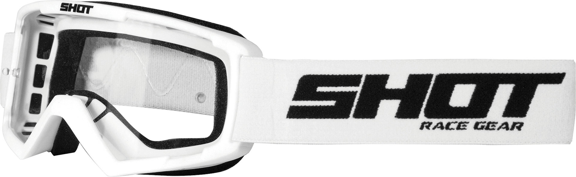 Shot Rocket Kids Motocross Goggles, white, white, Size One Size