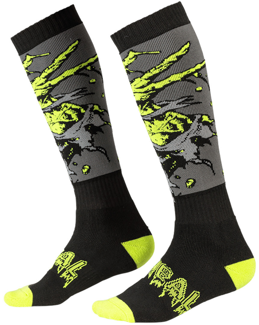 Oneal Pro Zombie Motocross Socks, black-green, black-green, Size One Size