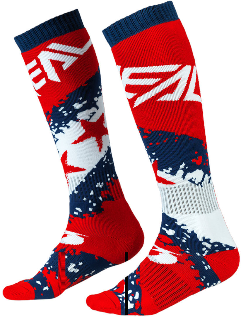 Oneal Pro Stars Motocross Socks, red-blue, red-blue, Size One Size