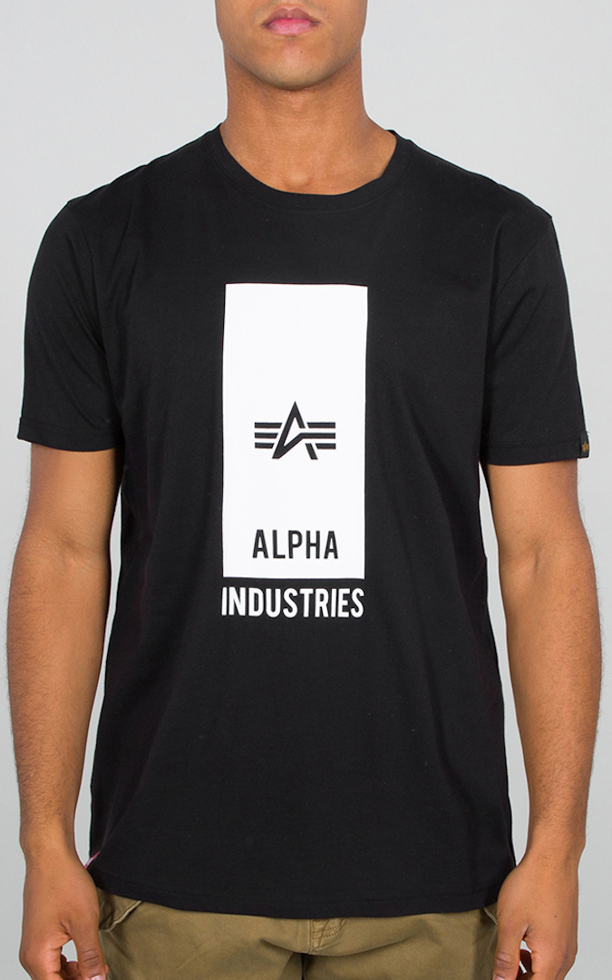 Alpha Industries Block Logo T-Shirt, schwarz-weiss, Größe 2XL, schwarz-weiss, Größe 2XL