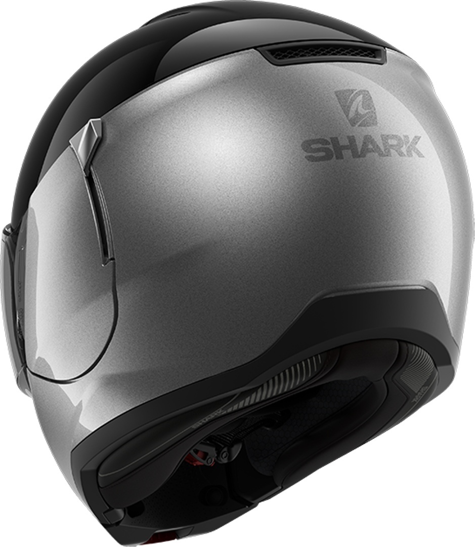 Side view of Shark Evojet Blank Dual Modular Helmets, black-silver, Size XS for Men