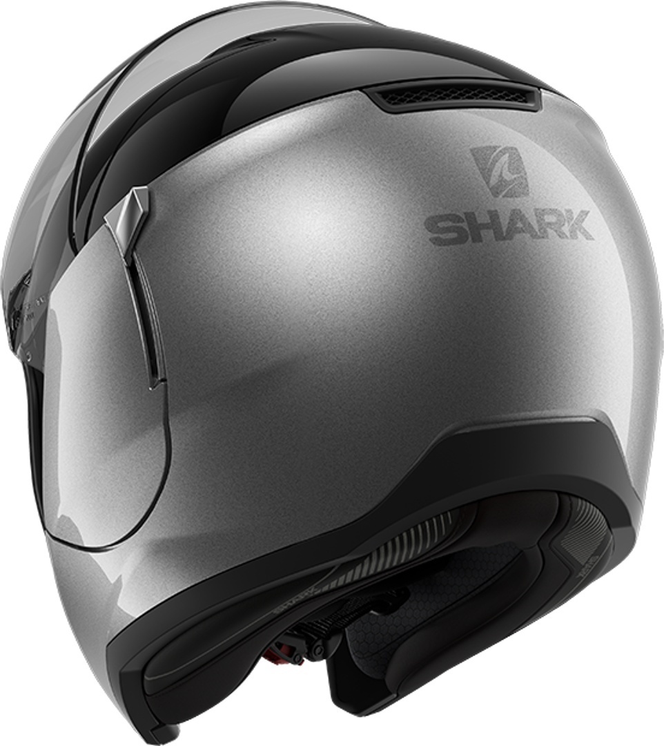 Side view of Shark Evojet Blank Dual Modular Helmets, black-silver, Size XS for Men