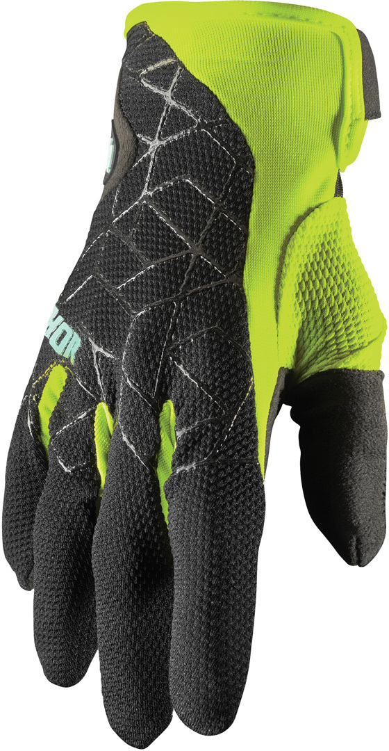 Thor Draft Motocross Gloves, black-green, Size S, black-green, Size S