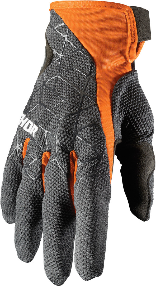 Thor Draft Motocross Gloves, grey-orange, Size S, grey-orange, Size S