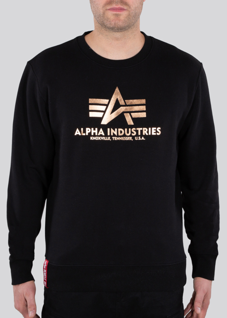 Alpha Industries Basic Foil Print Sweatshirt, schwarz-braun, Größe S, schwarz-braun, Größe S