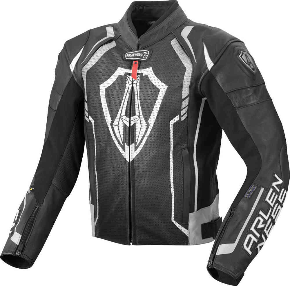 Arlen Ness Track Chaqueta de cuero de la motocicleta