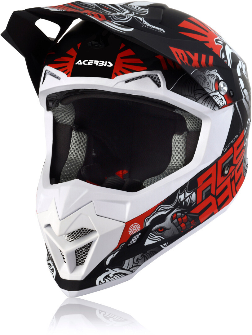 Acerbis Profile 4 Motocross Helmet, black-grey-red, Size XL, black-grey-red, Size XL