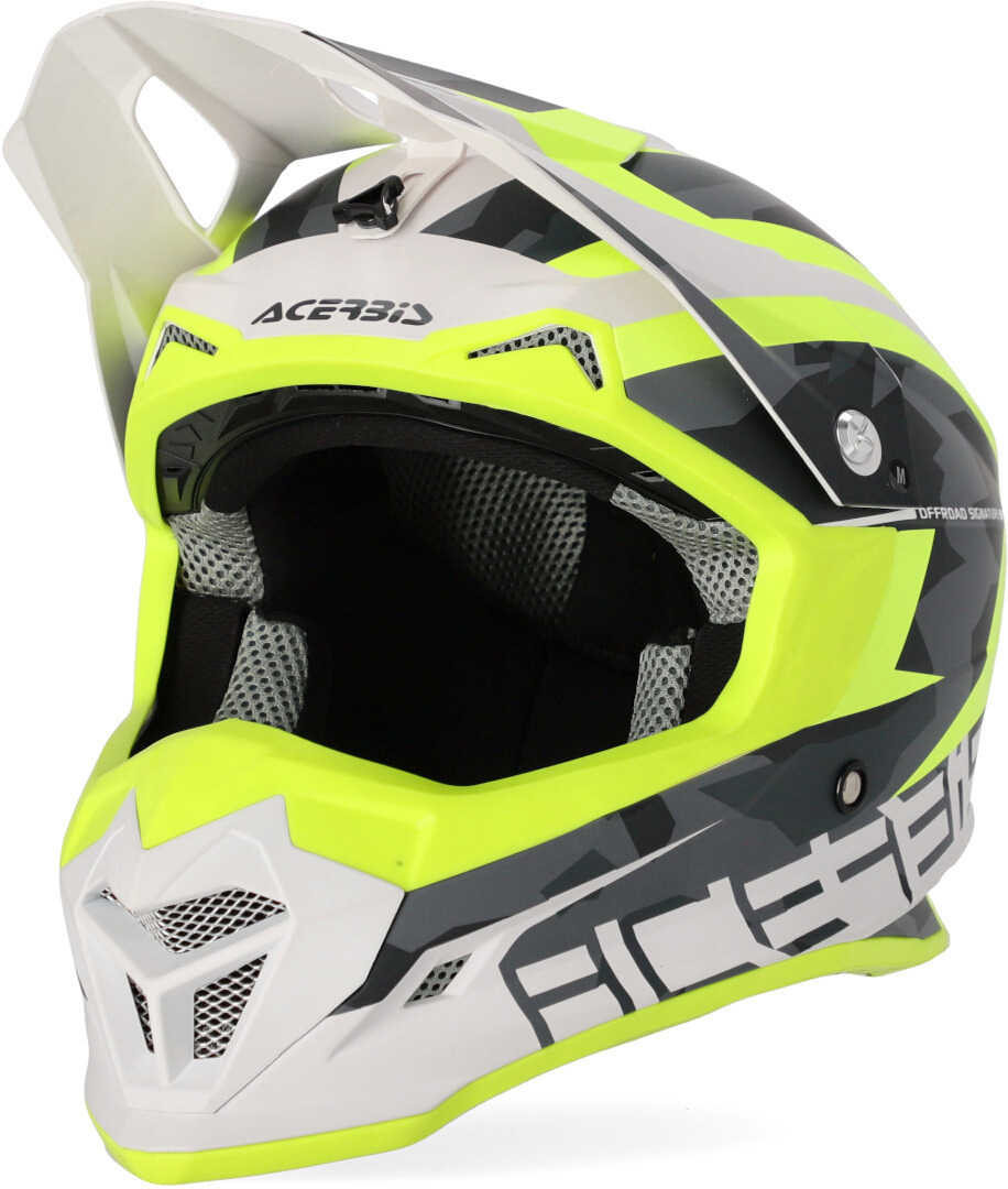 Image of Acerbis Profile 4 Casco Motocross, bianco-giallo, dimensione XL