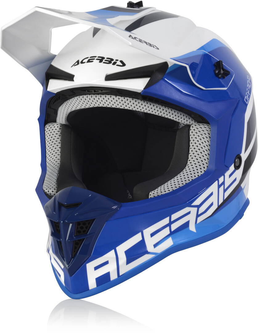 Image of Acerbis Linear Casco Motocross, bianco-blu, dimensione S
