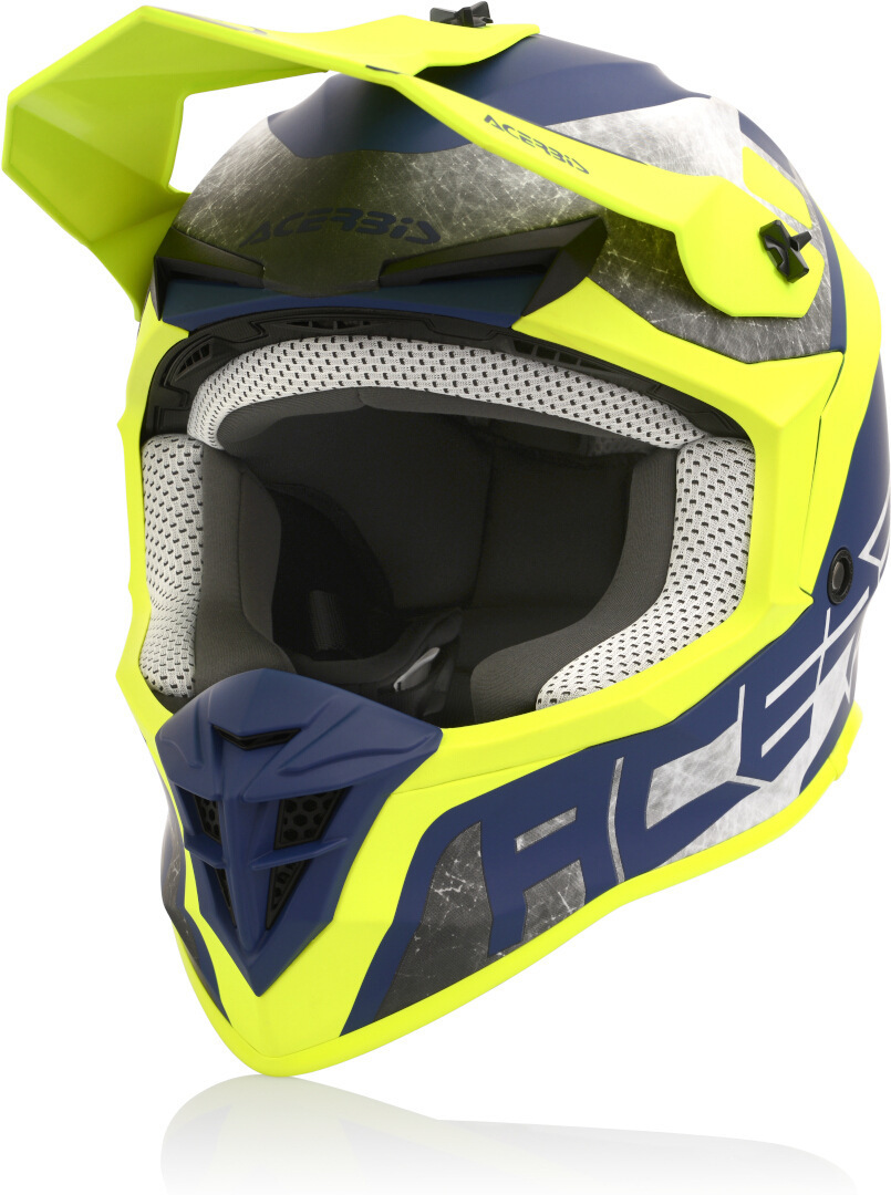Image of Acerbis Linear Casco Motocross, blu-giallo, dimensione XL