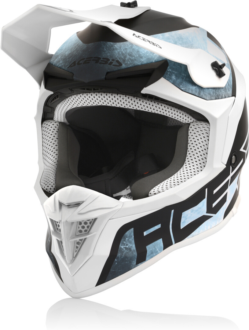 Image of Acerbis Linear Casco Motocross, bianco-blu, dimensione L