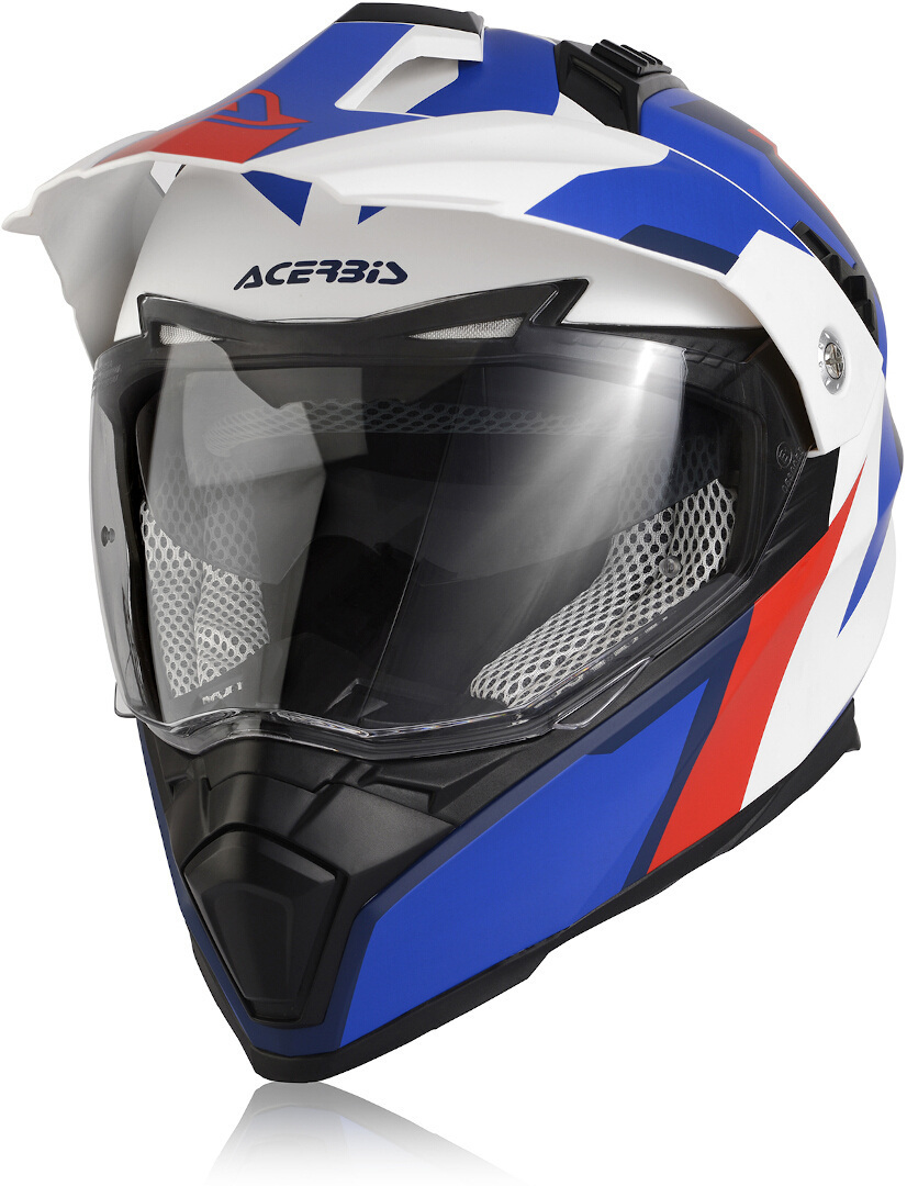 Acerbis Flip FS-606 Enduro Helmet, white-red-blue, Size XS, white-red-blue, Size XS