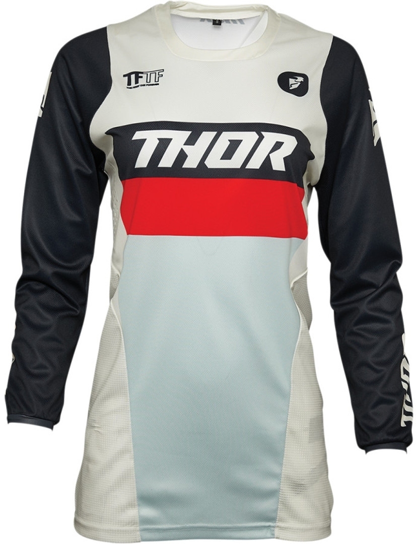 Thor Pulse Racer Ladies Motocross Jersey, white-blue, Size XL for Women, white-blue, Size XL for Women