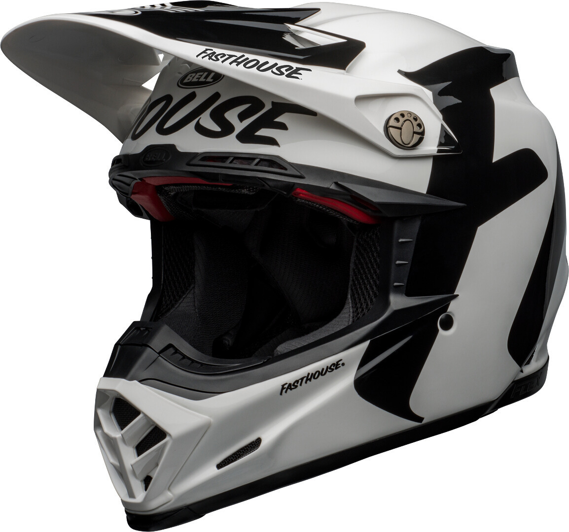 Bell Moto-9 Flex Fasthouse Newhall Motocross Helmet, black-white, Size S, S Black White unisex