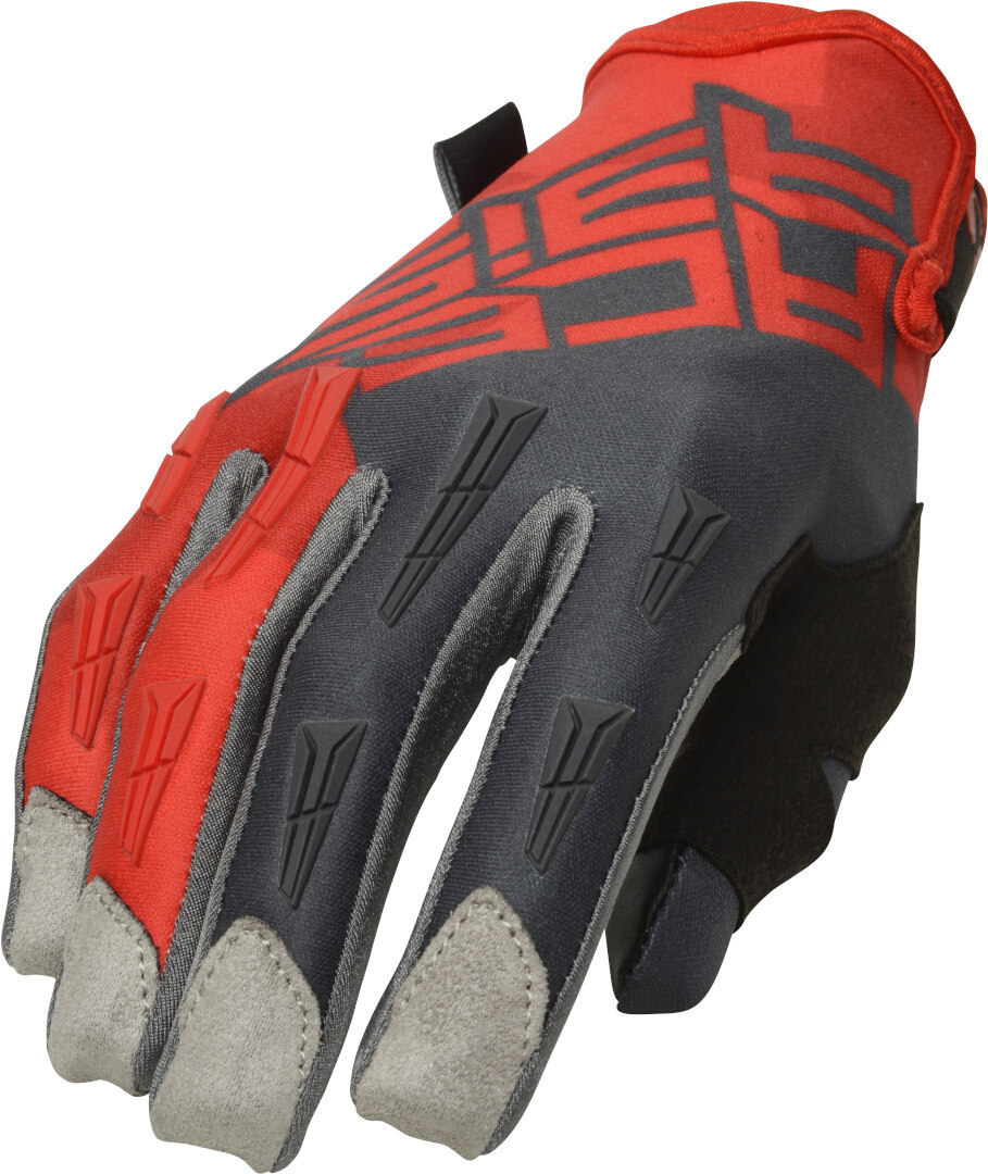 Acerbis MX X-H Motorfiets handschoenen, grijs-rood, afmeting S