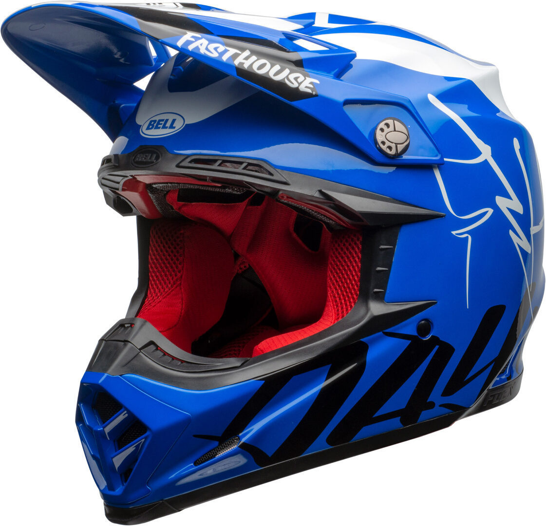 Bell Moto-9 Flex Fasthouse DID20 Motocross Helmet, white-turquoise-blue, Size XL, white-turquoise-blue, Size XL
