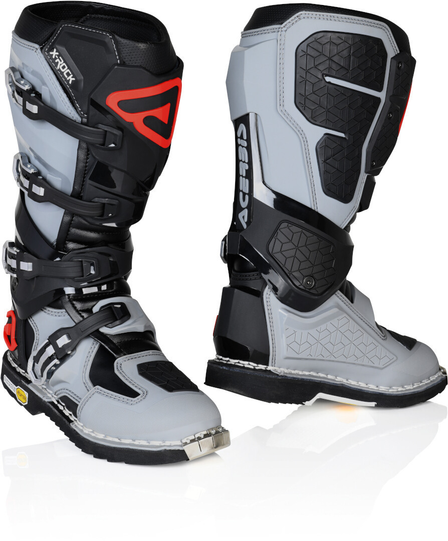 Image of Acerbis X-Rock MM Stivali Motocross, nero-grigio-rosso, dimensione 42