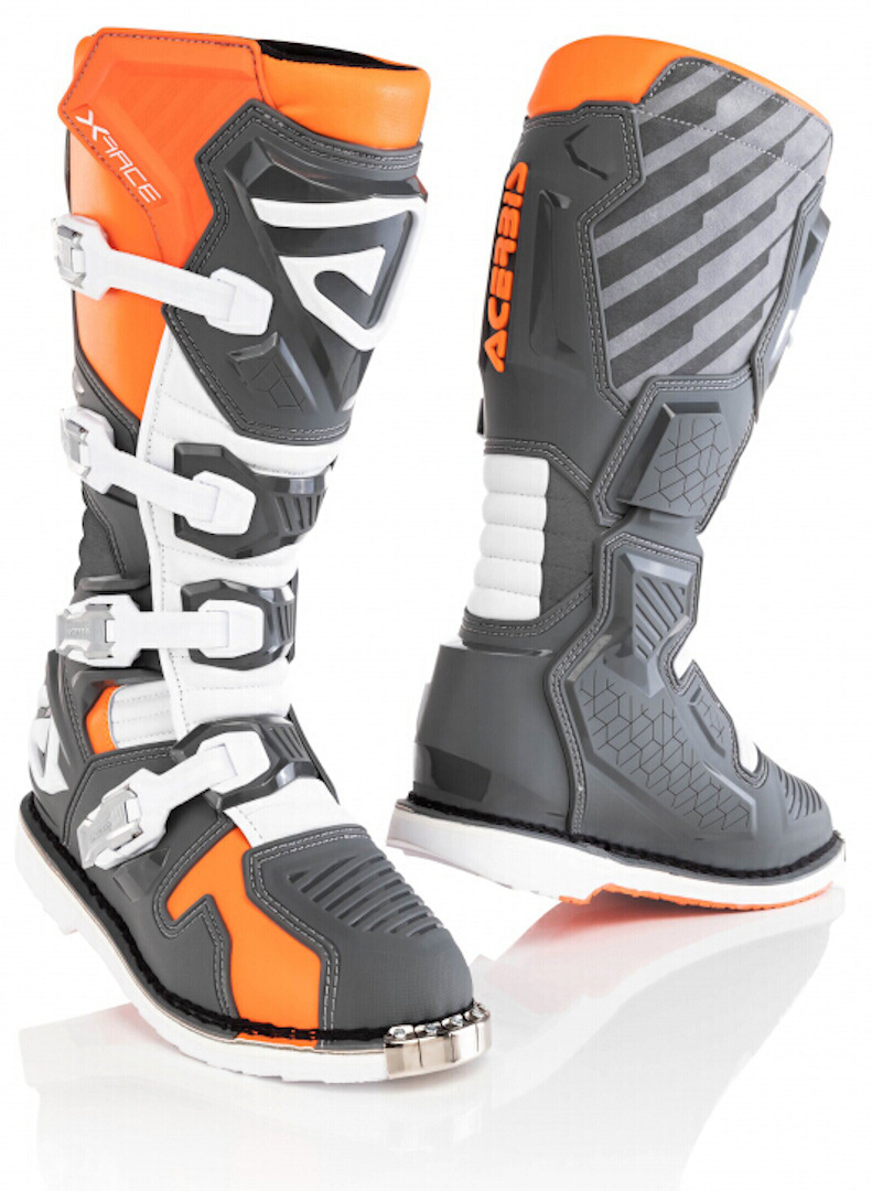 Acerbis X-Race Motocross Boots, grey-orange, Size 39, grey-orange, Size 39