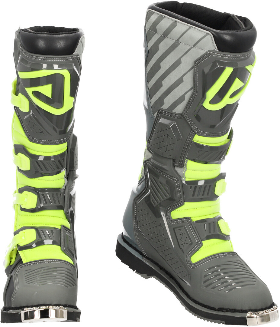 Acerbis X-Race Motocross Boots, grey-yellow, Size 39, grey-yellow, Size 39