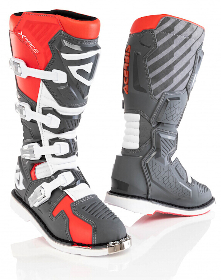 Acerbis X-Race Motocross Boots, grey-red, Size 39, grey-red, Size 39
