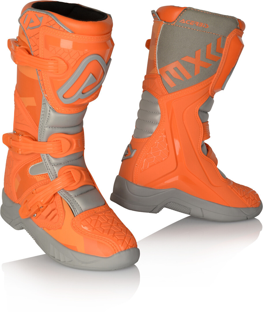 Image of Acerbis X-Team Stivali motocross per bambini, grigio-arancione, dimensione 35