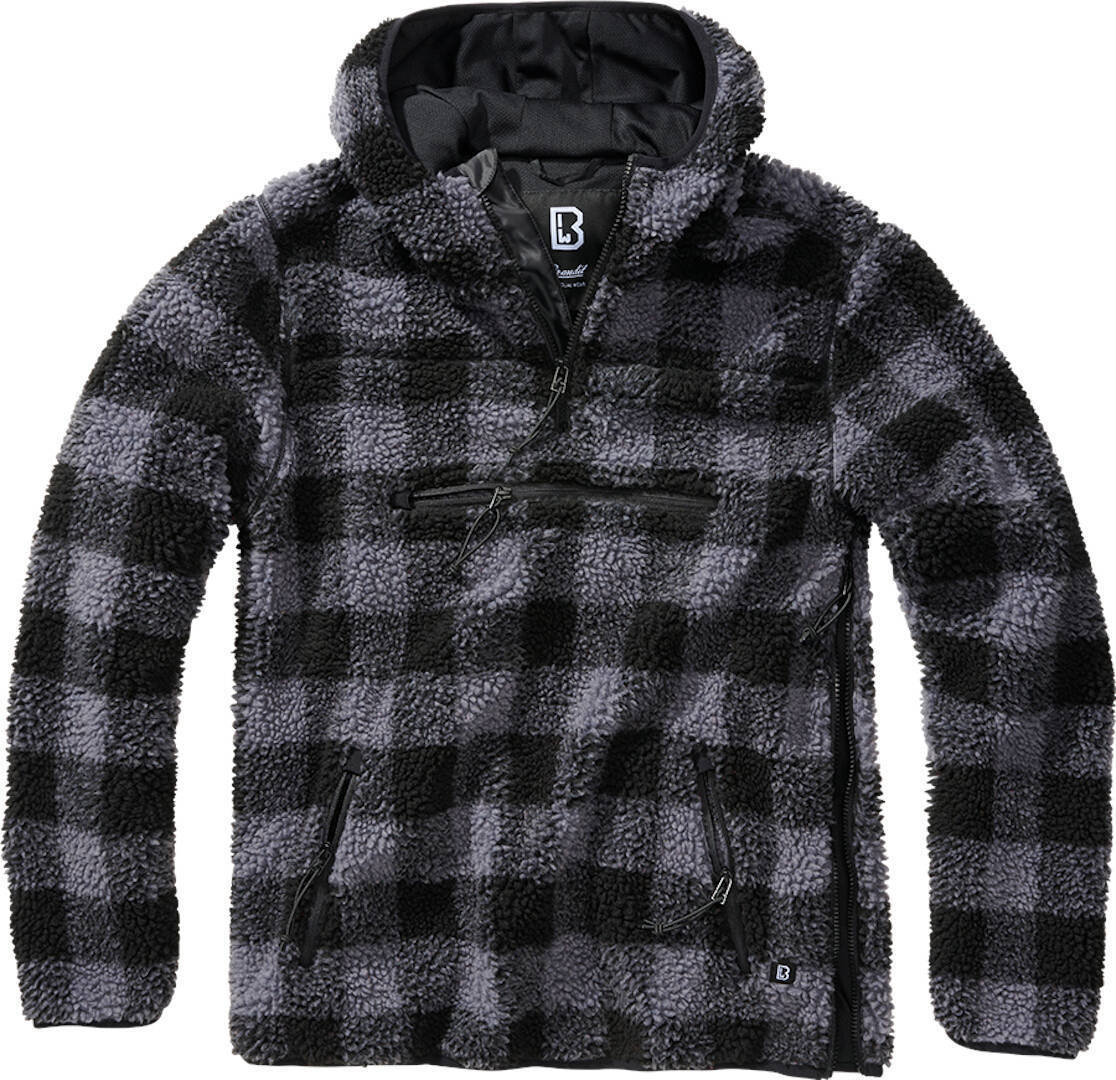 Brandit Teddyfleece Worker Pullover, black-grey, Size S, black-grey, Size S