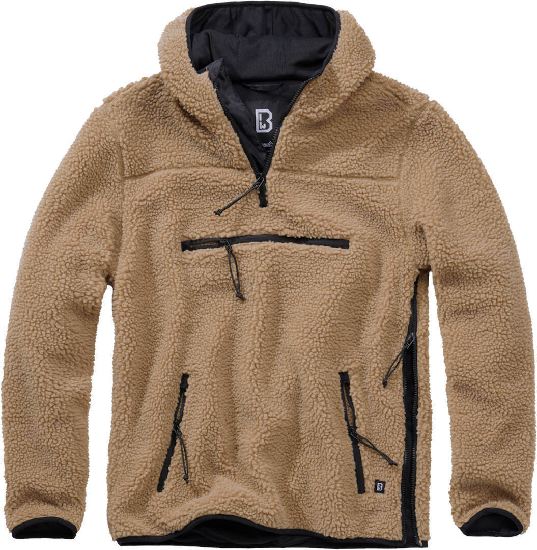 Brandit Teddyfleece Worker Pullover, brown, Size M, brown, Size M