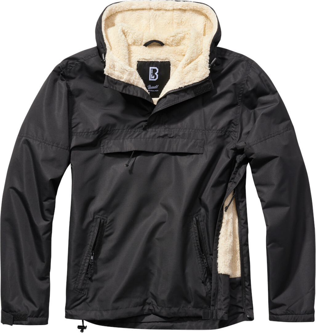 Brandit Windbreaker Sherpa Jacket, black, Size S, black, Size S