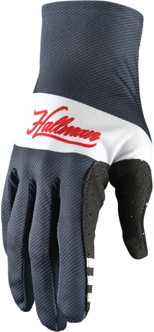 Thor Hallman Collection Mainstay Motorcycle Gloves, white-blue, Size S, white-blue, Size S