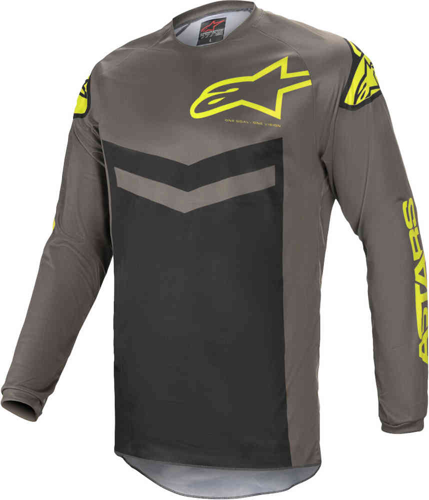 2021 Alpinestars Fluid Speed Rot Grau MX Motocross Cross Jersey Shirt MTB Enduro 