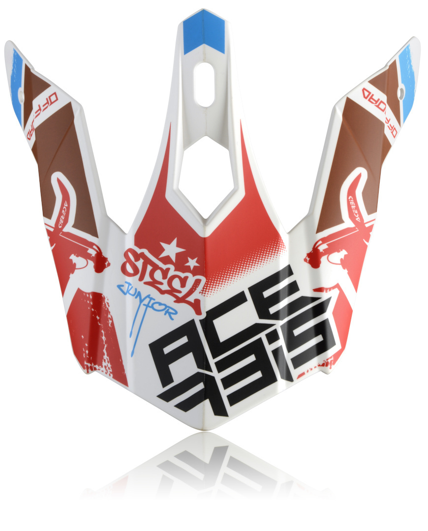 Acerbis Steel Kinder/Eclipse Helmet Peak, black-white-red for Kids, black-white-red, Size One Size