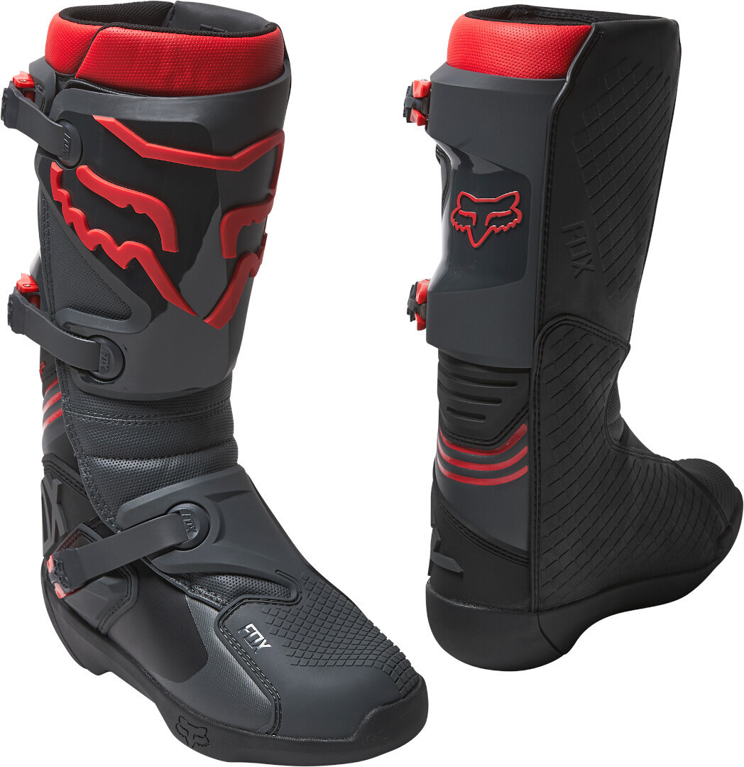 FOX Comp Motocross Stiefel, schwarz-rot, Größe 47 48, schwarz-rot, Größe 47 48