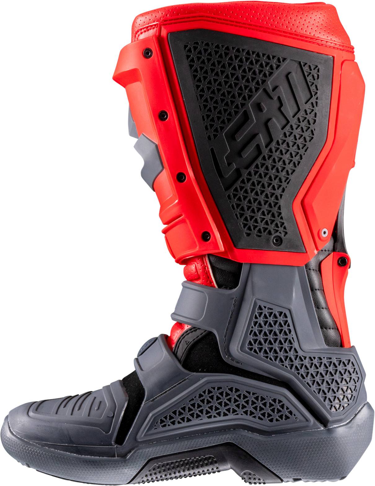 Side view of Leatt Moto 5.5 Flexlock Enduro Motocross Boots, red, Size 44 45 for Men