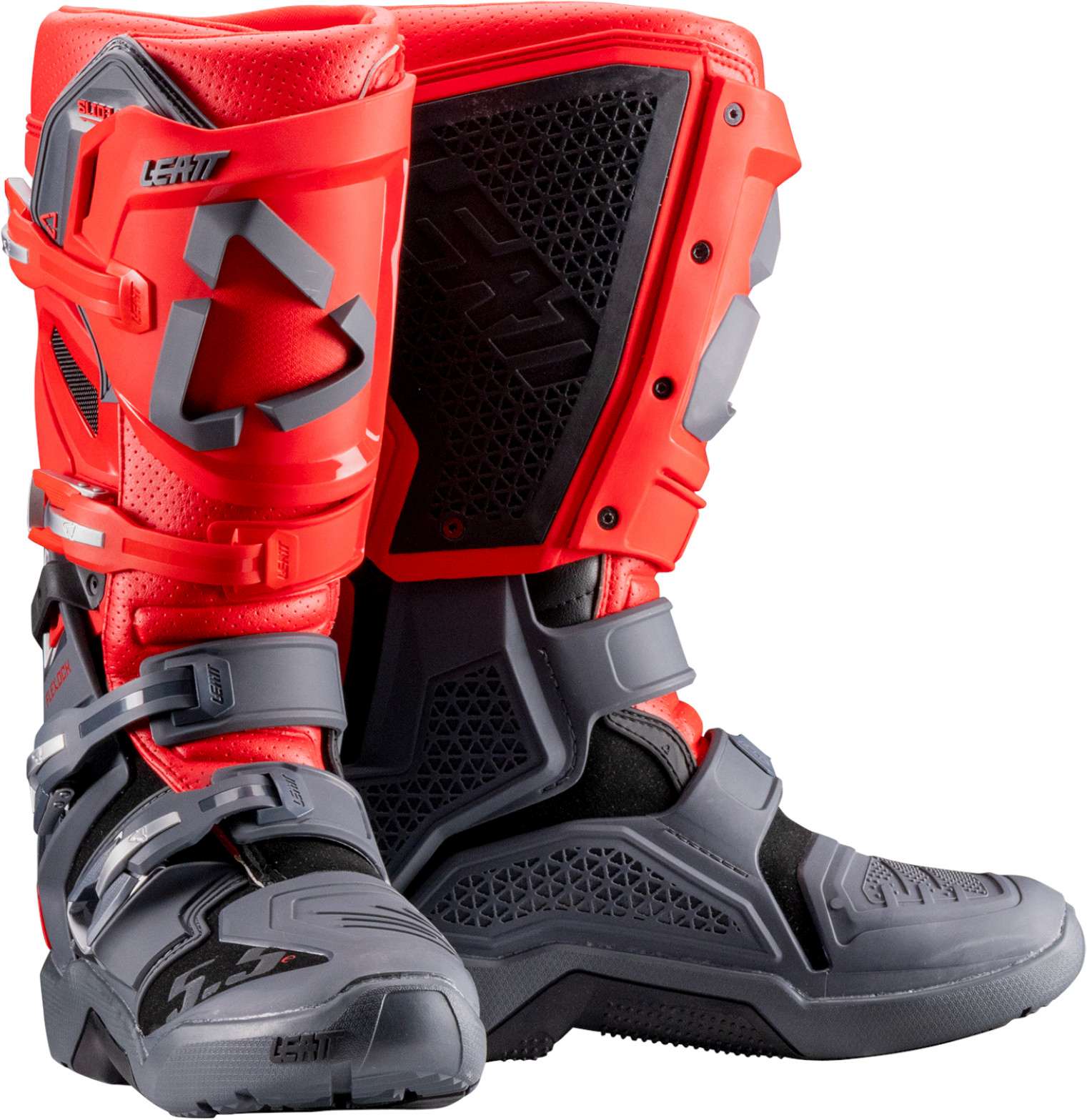 Side view of Leatt Moto 5.5 Flexlock Enduro Motocross Boots, red, Size 44 45 for Men