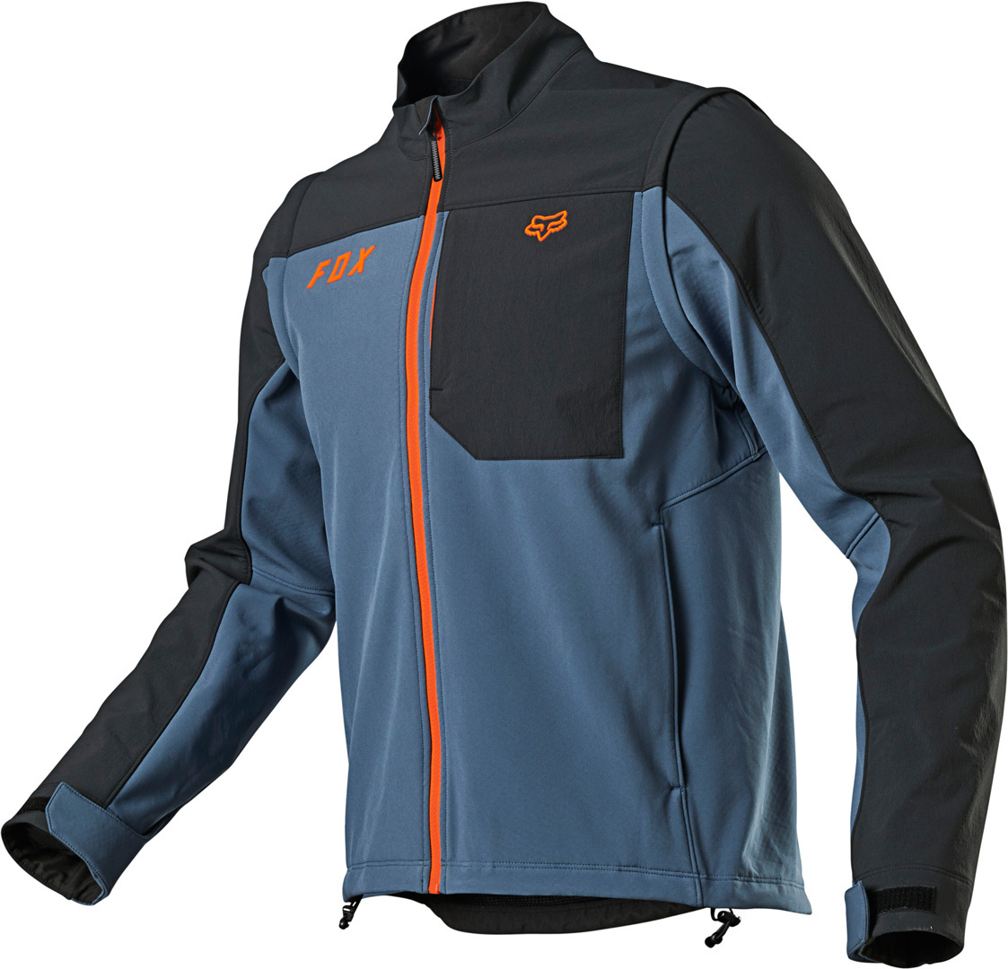 fox black orange softshell jacket