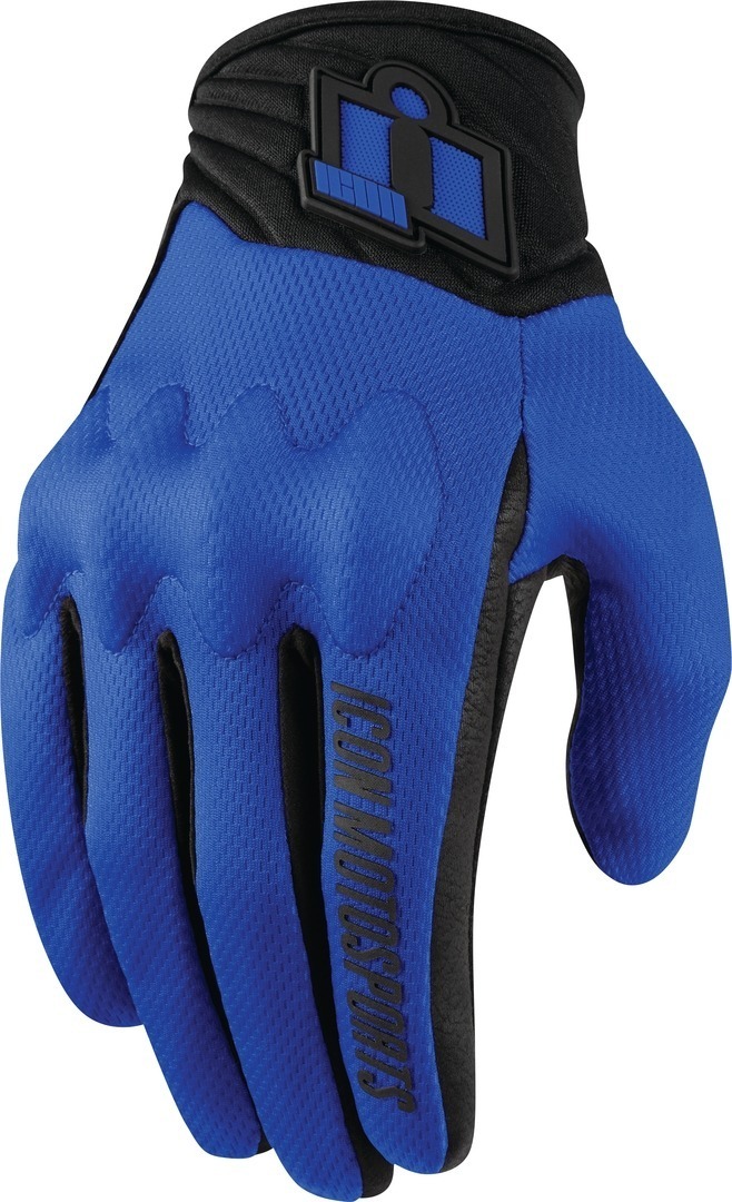 Icon Anthem 2 Motorcycle Gloves, black-blue, Size S, black-blue, Size S