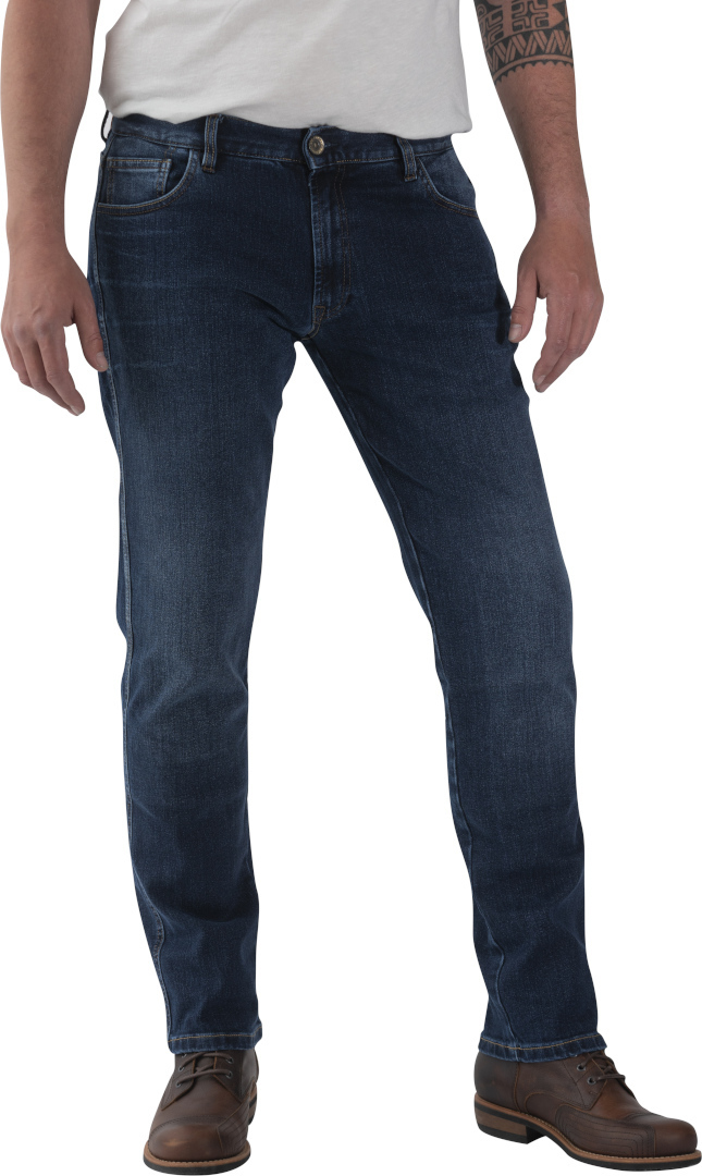 Side view of Rokker Rokkertech Slim Motorcycle Jeans, blue, Size 44 for Men