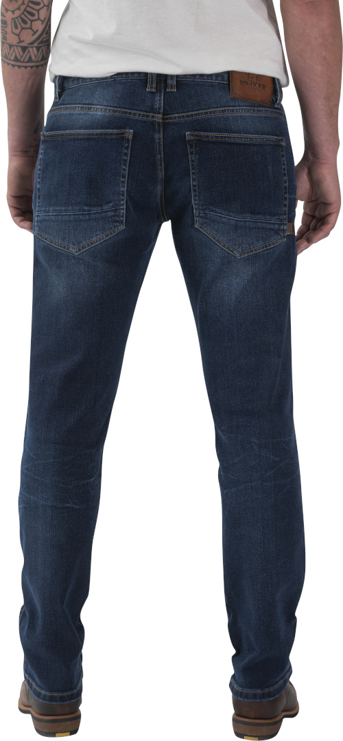 Side view of Rokker Rokkertech Slim Motorcycle Jeans, blue, Size 44 for Men