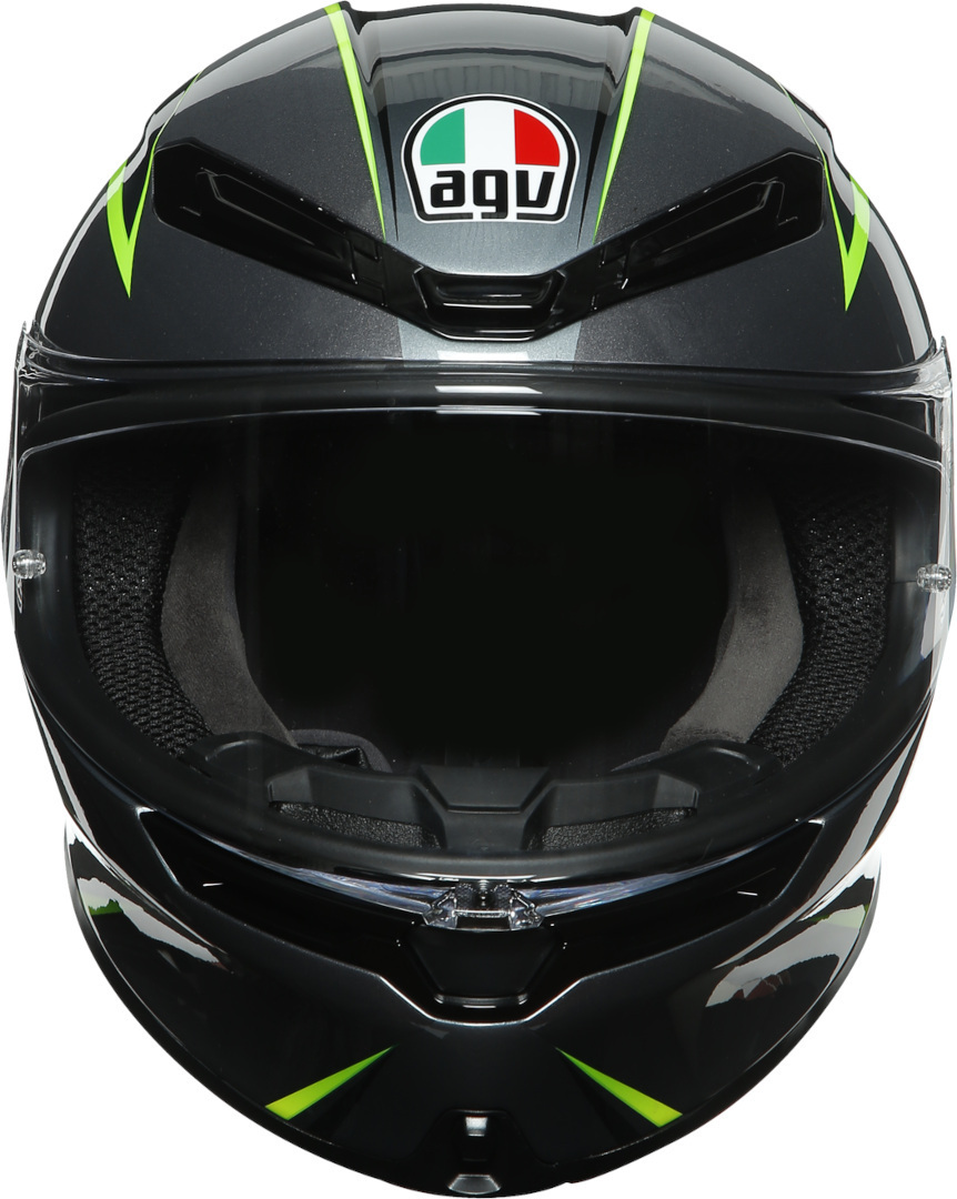 Photos - Motorcycle Helmet AGV K-6 Flash Helmet, black-grey-green, Size XS for Men 