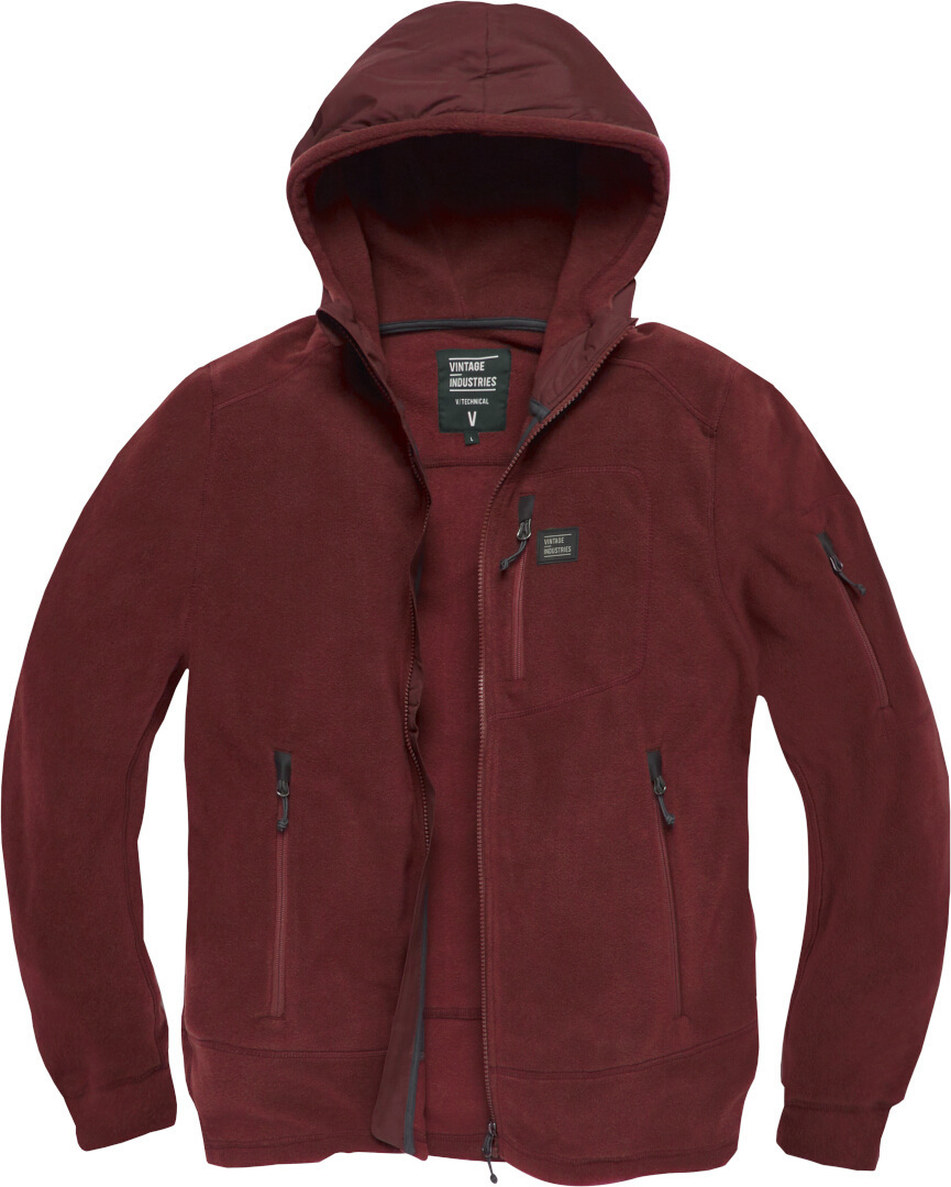 Vintage Industries Lanford Polar Fleece Jacket, red, Size S, red, Size S