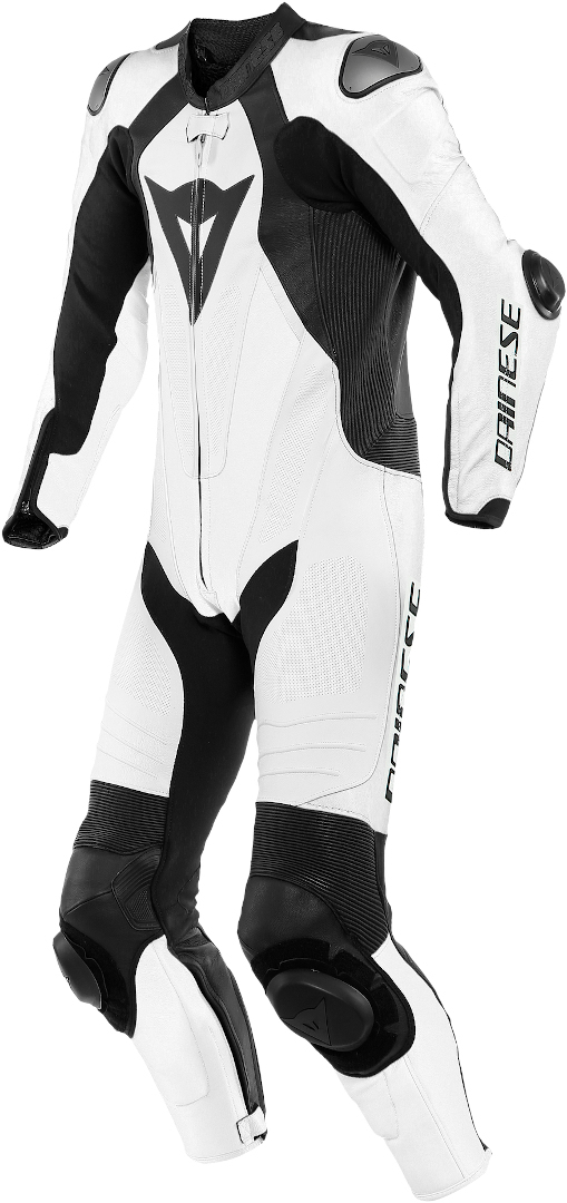 Dainese Laguna Seca 5 Один кусок перфорированный мотоцикл Кожаный костюм Белый/Черный 52 