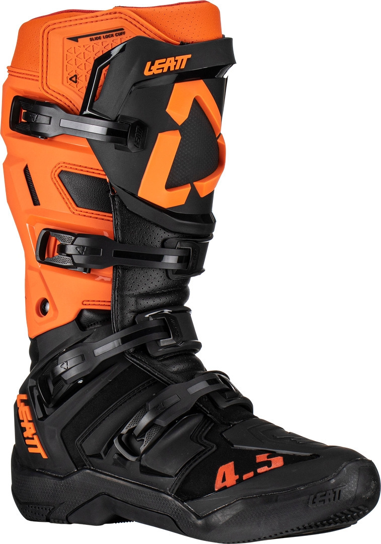 Leatt 4.5 Motocross Boots, black-orange, Size 47, black-orange, Size 47