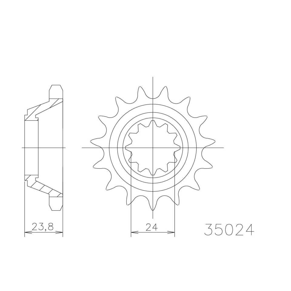 Chain pinion, 16 teeth