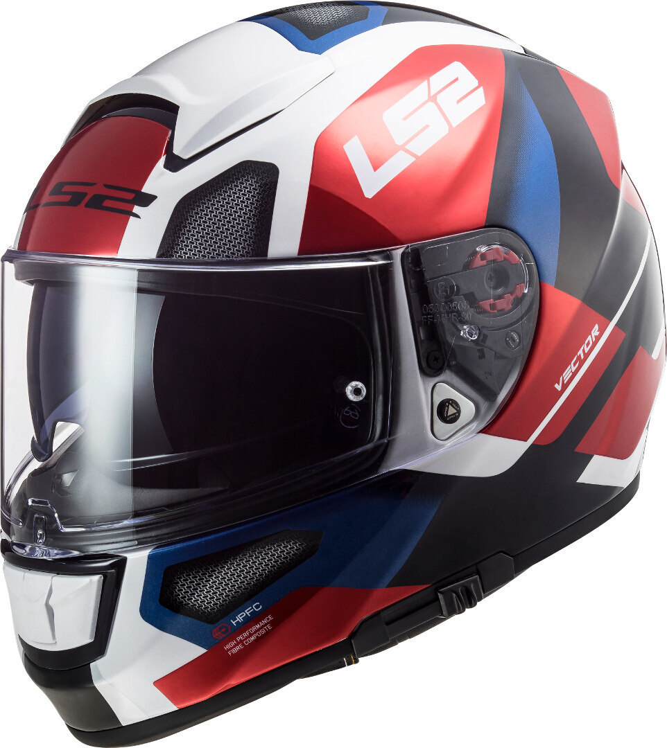 LS2 FF397 Vector Evo Automat Helmet, white-red, Size S, white-red, Size S