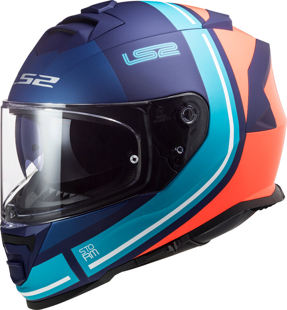 LS2 FF800 Storm Slant Helmet, blue-orange, Size S, blue-orange, Size S