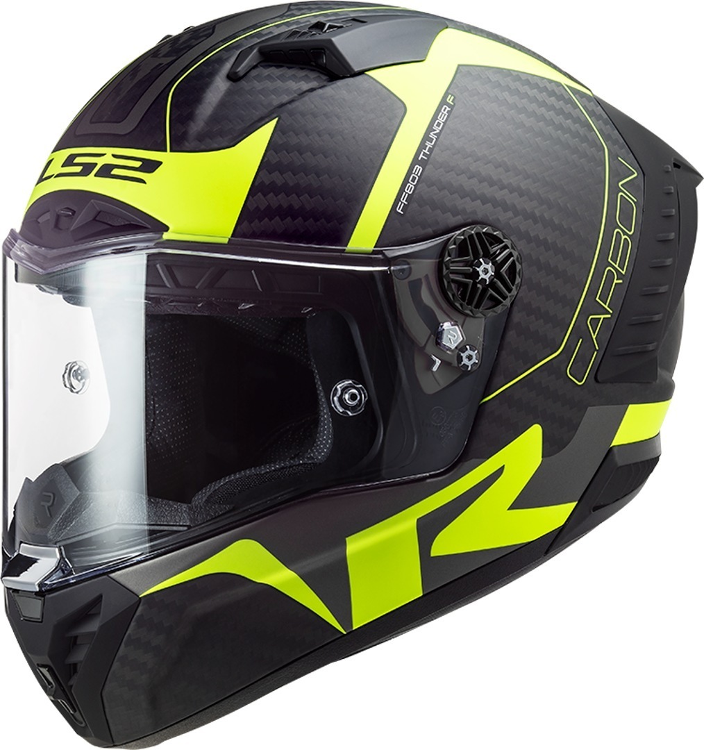 LS2 FF805 Thunder Racing1 Carbon Helmet, black-yellow, Size XS, black-yellow, Size XS