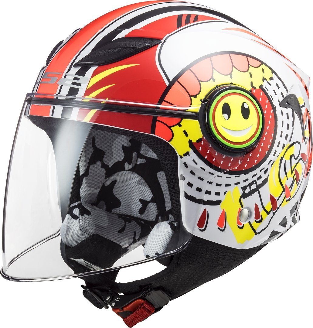 Image of LS2 OF602 Funny Sluch Casco Jet per bambini, bianco-rosso, dimensione L