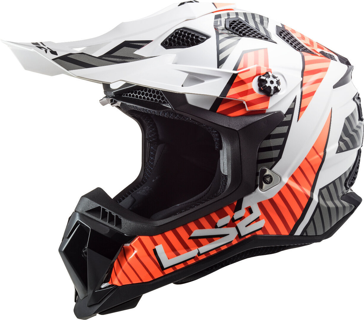 LS2 MX700 Subverter Evo Astro Motocross Helmet, white-orange, Size XL, white-orange, Size XL