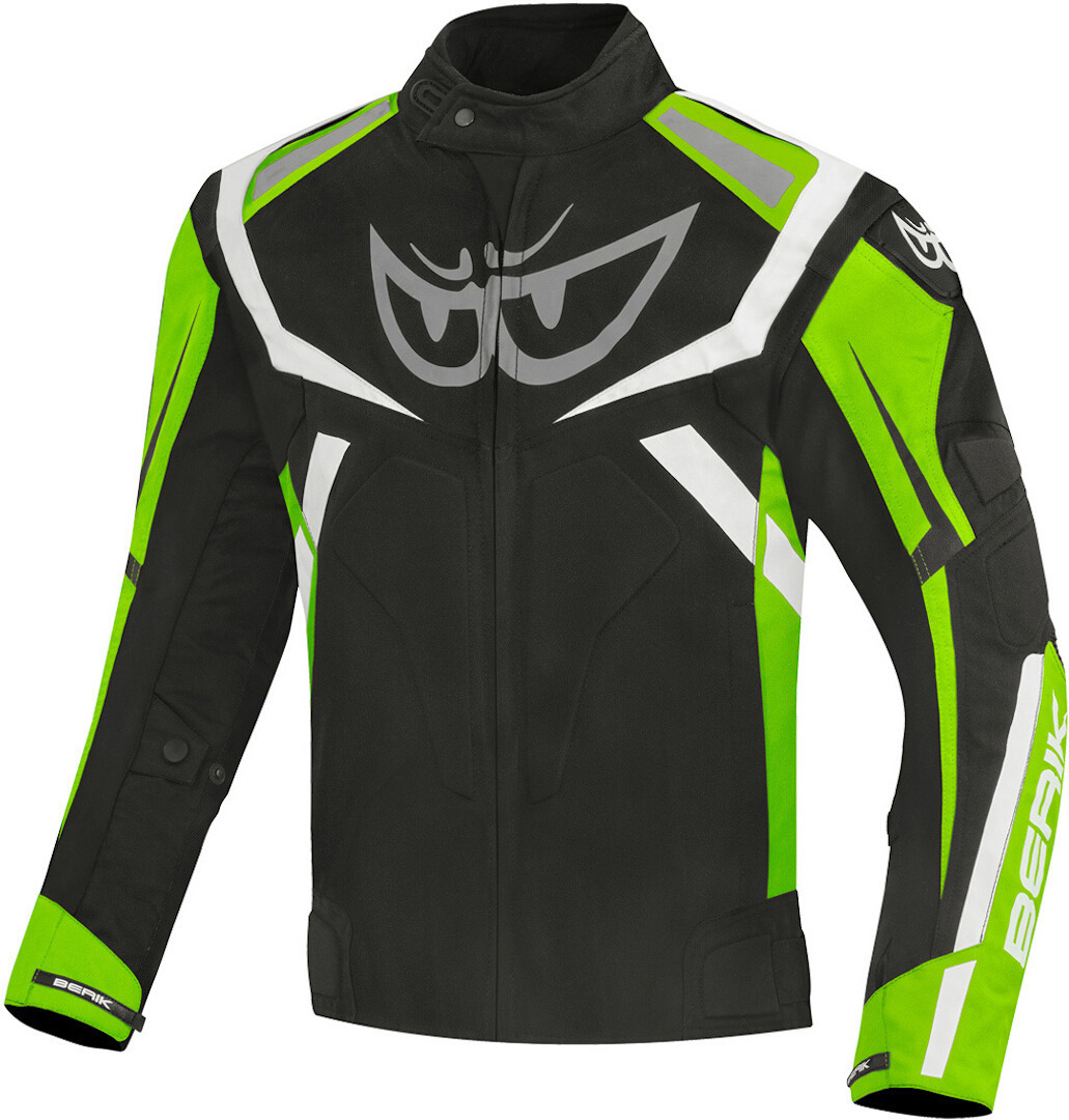 Berik The Eye Waterproof Motorcycle Textile Jacket, black-green, Size 48, black-green, Size 48