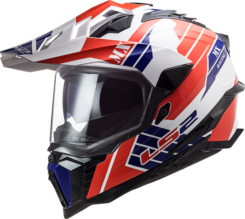 Image of LS2 MX701 Explorer HPFC Atlantis Casco Motocross, bianco-rosso-blu, dimensione S